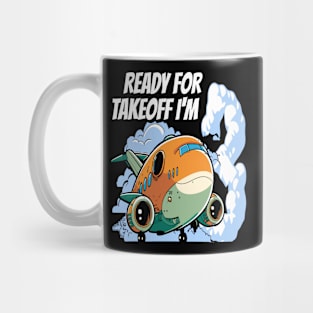 Ready for Takeoff I'm 3 - 3nd Birthday Boy Airplane Theme Mug